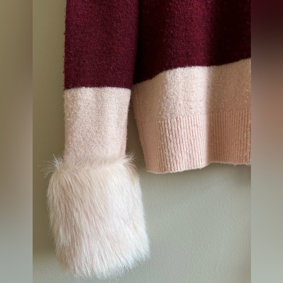 Club Monaco Burgundy and Pink Color Block Sweater - XS - Picture 2 of 3